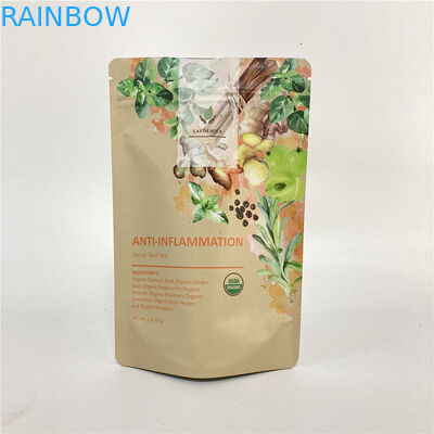 Cmyk  1.2C MPET Stand Up Zipper Pouch 1.5C PA For Tea / Coffee