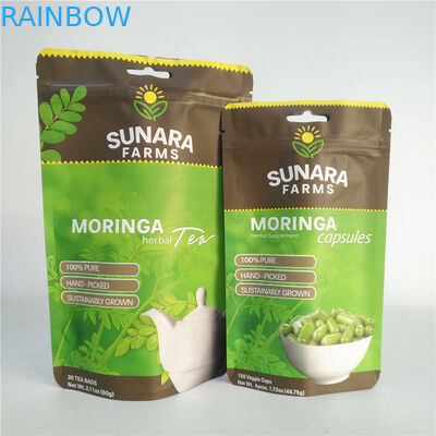 Laminated Film VMPET SGS Resealable Food Packaging Bags 110mic For Tea / Nuts