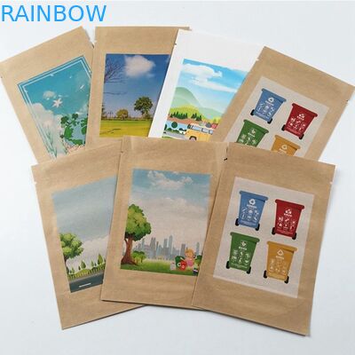 Cmyk 80gsm SGS Biodegradable Stand Up Pouch 120mic Chocolate Pill Packaging Bags