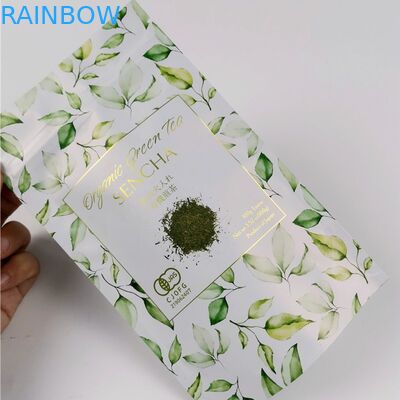 CMYK ISO VMPET Aluminum Foil Tea Pouch 120mic MOPP Stand Up Zipper Bag