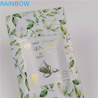 CMYK ISO VMPET Aluminum Foil Tea Pouch 120mic MOPP Stand Up Zipper Bag