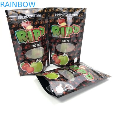 120 Microns CMYK Mylar Packaging Bags 300mg 500mg With Cr Zipper Lock