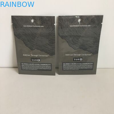 Smell Proof Stand Up Pouches Mylar Bags With Ziplock 1g Cannabis Flower Plastic Pouches With Hanger Hole Clear Window