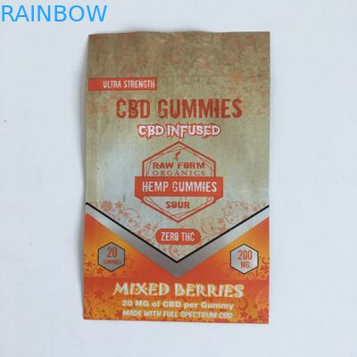 Printing Ziplock Cannabis Flower Plastic CBD Infused 50mg 100mg Gummies Ziplock Mylar Packaging Bags