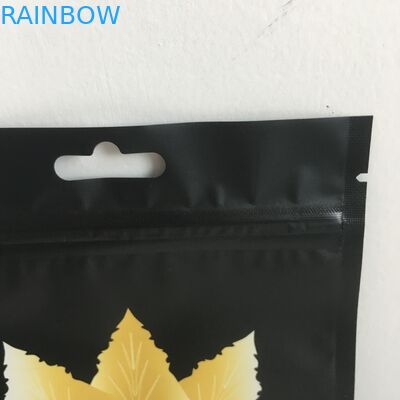 Ziplock Plastic Food Grade Printing Mylar Packaging Bags Tobacco Leaf Pouches Ｗith Hanger Hole