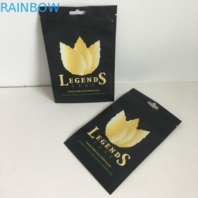 Ziplock Plastic Food Grade Printing Mylar Packaging Bags Tobacco Leaf Pouches Ｗith Hanger Hole