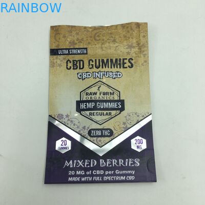 Custom printed 1g 3.5g recycle smell proof zipper gummy bear CBD small stand up edible 3.5g mylar weed bag