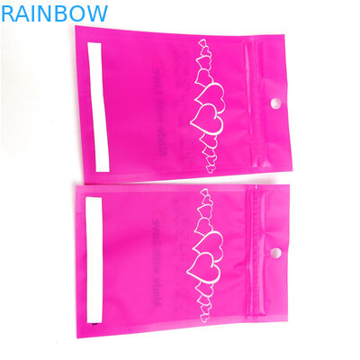 pink Printed Three Side Sealed Mylar Pouch With Clear Transparent Window For Bracelets Packaging / jewelry