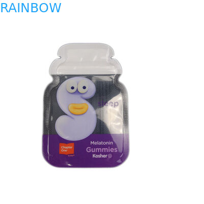 Cb Custom Shape 3 Side Seal Foil Packaging Gummy Candy Flat Bag Custom Plastic Pouches Packaging Zip Lock Bag