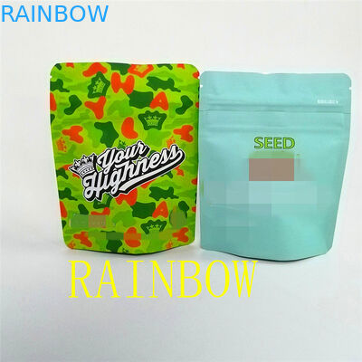 Custom digital printed 1/8 oz 1oz Soft touch material candy/cookie/seeds packaging aluminum foil mylar bags pouch