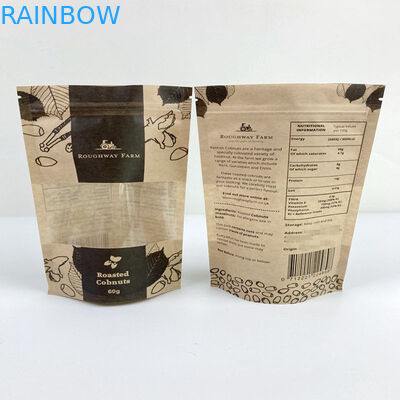 Digital Printed Stand Up Pouch Kraft Paper Smell Proof Bags Food Packaging Doypack With Window