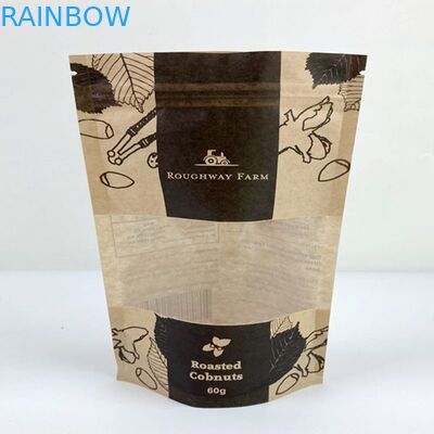 Digital Printed Stand Up Pouch Kraft Paper Smell Proof Bags Food Packaging Doypack With Window