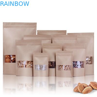100mic Kraft Paper Standup Bag Coffee CMYK Food Paper Ziplock Bag
