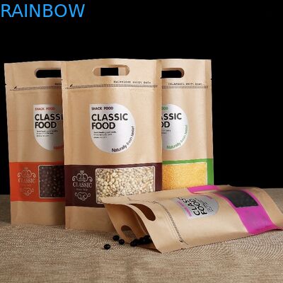 100mic Kraft Paper Standup Bag Coffee CMYK Food Paper Ziplock Bag