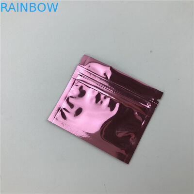 Small Size Plastic Rose Gold Ziplock Pouch Logo Printing Three Side Seal Zipper Bag For Jewellery With Window