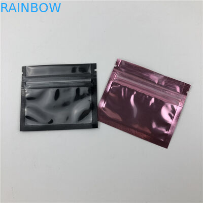 Small Size Plastic Rose Gold Ziplock Pouch Logo Printing Three Side Seal Zipper Bag For Jewellery With Window