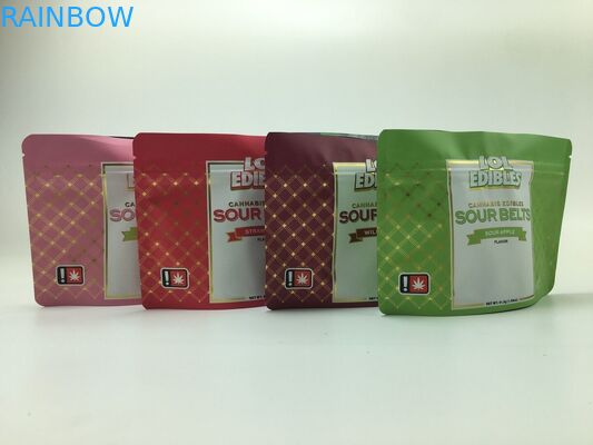 Custom Printed Three Side Seal Tobacco Leaf Oil Bag Herbal Weeds CBD Oil Capsule Zipper Bag