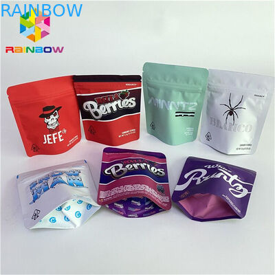 Custom Printed Three Side Seal Tobacco Leaf Oil Bag Herbal Weeds CBD Oil Capsule Zipper Bag