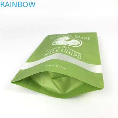 Custom Printed Food Grade Stand Up Zip Lock Seal Plastic Foil Biscuits Chips Paper Packaging Bags With Clear Window