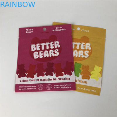 Three Side Seal Flat Heat Sealing Snack Cookie Edible CBD THC Gummies Biodegradable Packaging Bags