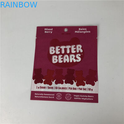 Three Side Seal Flat Heat Sealing Snack Cookie Edible CBD THC Gummies Biodegradable Packaging Bags