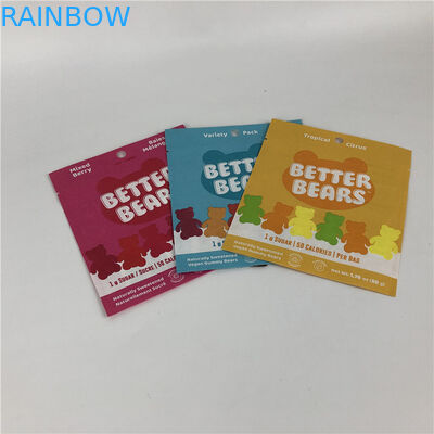 Three Side Seal Flat Heat Sealing Snack Cookie Edible CBD THC Gummies Biodegradable Packaging Bags