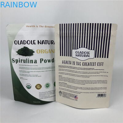 Custom Printing Chips Zip Lock Stand Up Pouch White Kraft Paper Bags