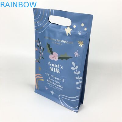 Flat Bottom ZIp Lock Food Grade Flat Bottom Bags With Handle For Body Scrub Packaging