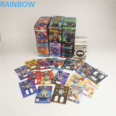 Pill Rhino Capsule Blister Packaging Paper Cards Rhino 7 200mic Recycled paper