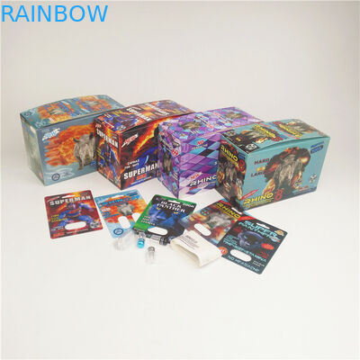 90mic Pills Paper Cards 3D Card Rhino 7 Plastic Capsule Blister Holographic