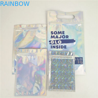 Glossy UV CMYK Zipper Holographic Bags MOPP Plastic Food Packaging Bag