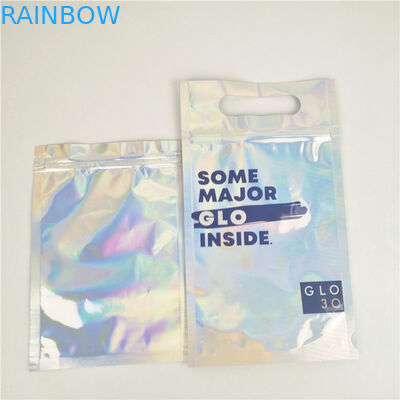 Glossy UV CMYK Zipper Holographic Bags MOPP Plastic Food Packaging Bag