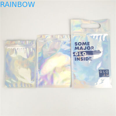 Glossy UV CMYK Zipper Holographic Bags MOPP Plastic Food Packaging Bag