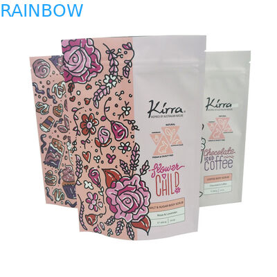 10C CMYK Cosmetic Packaging Bag MOPP VMPET Mocha Chocolate Body Scrub