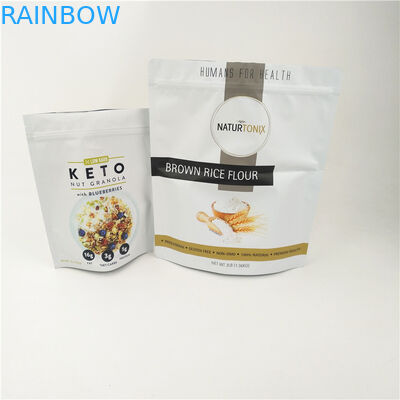 CMYK CPP Resealable Mylar Bag Frosted Stand Up Doypack Zipper 120mic MOPP