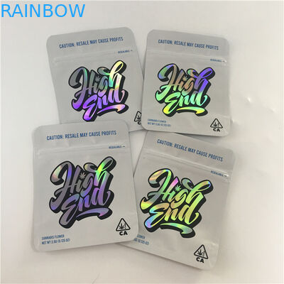 Printed 3.5g Smell Proof Plastic Pouches Irregular Shape Edible Mylar Bag