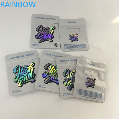 Printed 3.5g Smell Proof Plastic Pouches Irregular Shape Edible Mylar Bag