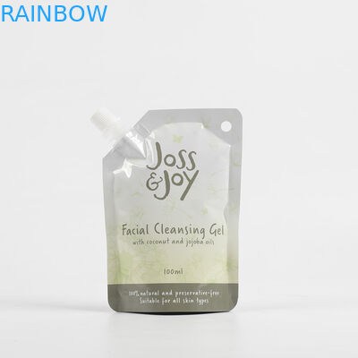 Custom Foil Plastic Cosmetic Stand Up Spout Pouch Facial Cream Packaging Refill Bags