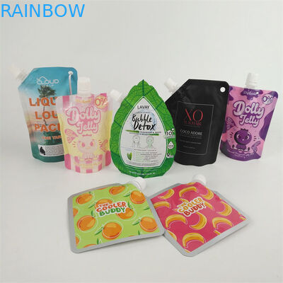 Custom Foil Plastic Cosmetic Stand Up Spout Pouch Facial Cream Packaging Refill Bags