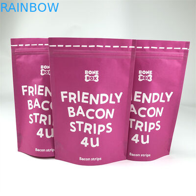 Stand Up Zipper Plastic Pouches Packaging For Pet Food