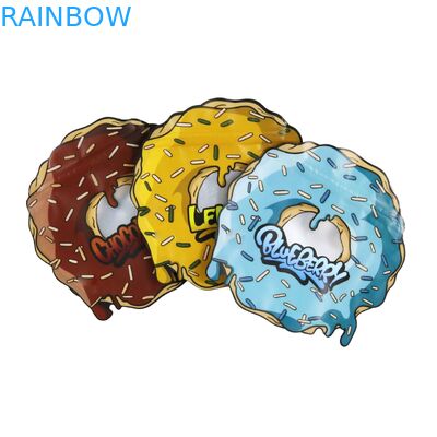 Round Circle Irregular Resealable Die Cut Mylar Bag Custom Shape 3.5 7 Grams