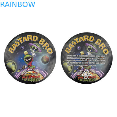 Mixed Circle Edibles Die Cut Shaped Mylar Foil Packaging Bag Smell Proof 3.5g