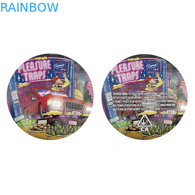 Mixed Circle Edibles Die Cut Shaped Mylar Foil Packaging Bag Smell Proof 3.5g