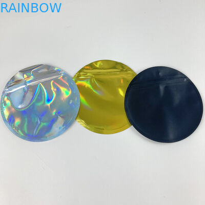 Resealable Holographic Mylar Aluminum Foil Bags Die Cut Custom Shaped 3.5G