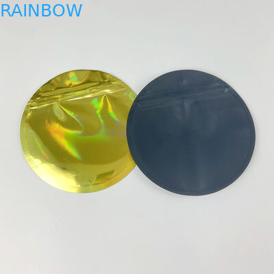 Resealable Holographic Mylar Aluminum Foil Bags Die Cut Custom Shaped 3.5G