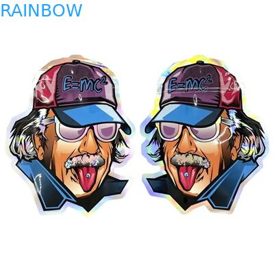 Smell Proof Mylar Edibles Plastic Bags Flower Seeds Holographic Round Shape Bags 3.5G