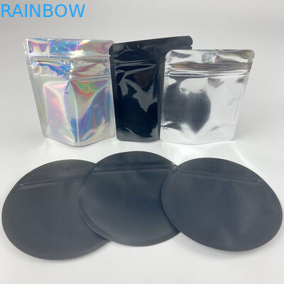 Child Resistant Circle Holographic Pouch Bag Aluminum Foil Flower Seeds Mylar Exit Bags