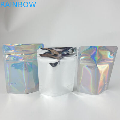 Child Resistant Circle Holographic Pouch Bag Aluminum Foil Flower Seeds Mylar Exit Bags