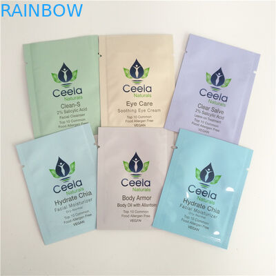 Mini Kraft Paper Cosmetic Pouch Packaging With Zipper Empty Foil Coffee Tea Pill Sachet