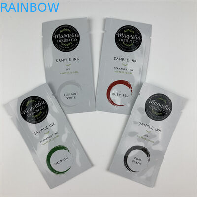 Mini Kraft Paper Cosmetic Pouch Packaging With Zipper Empty Foil Coffee Tea Pill Sachet